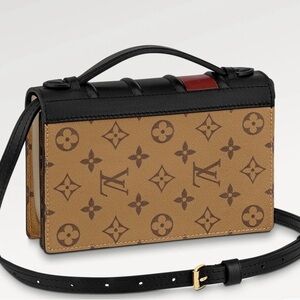 Louis Vuitton Book Chain Tan and Black Monogram/Wallet/Cross body Handbag. NIB!